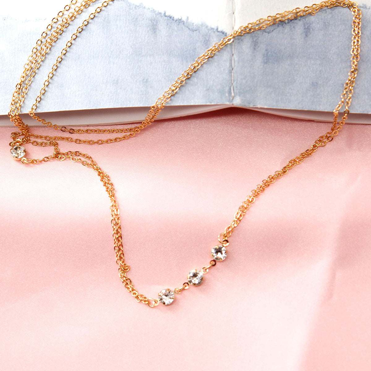 Chaîne de Corps Décolleté avec Strass En Acier Inoxydable