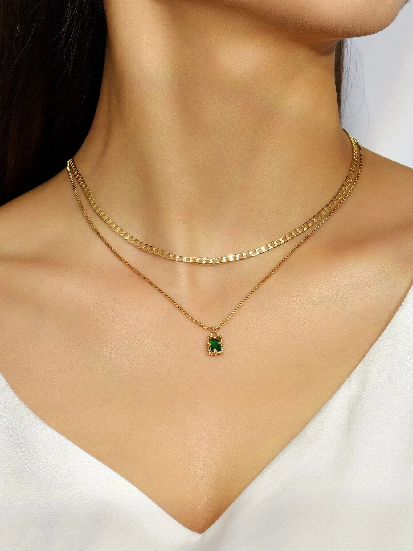 Deux pièces Collier à zircone cubique