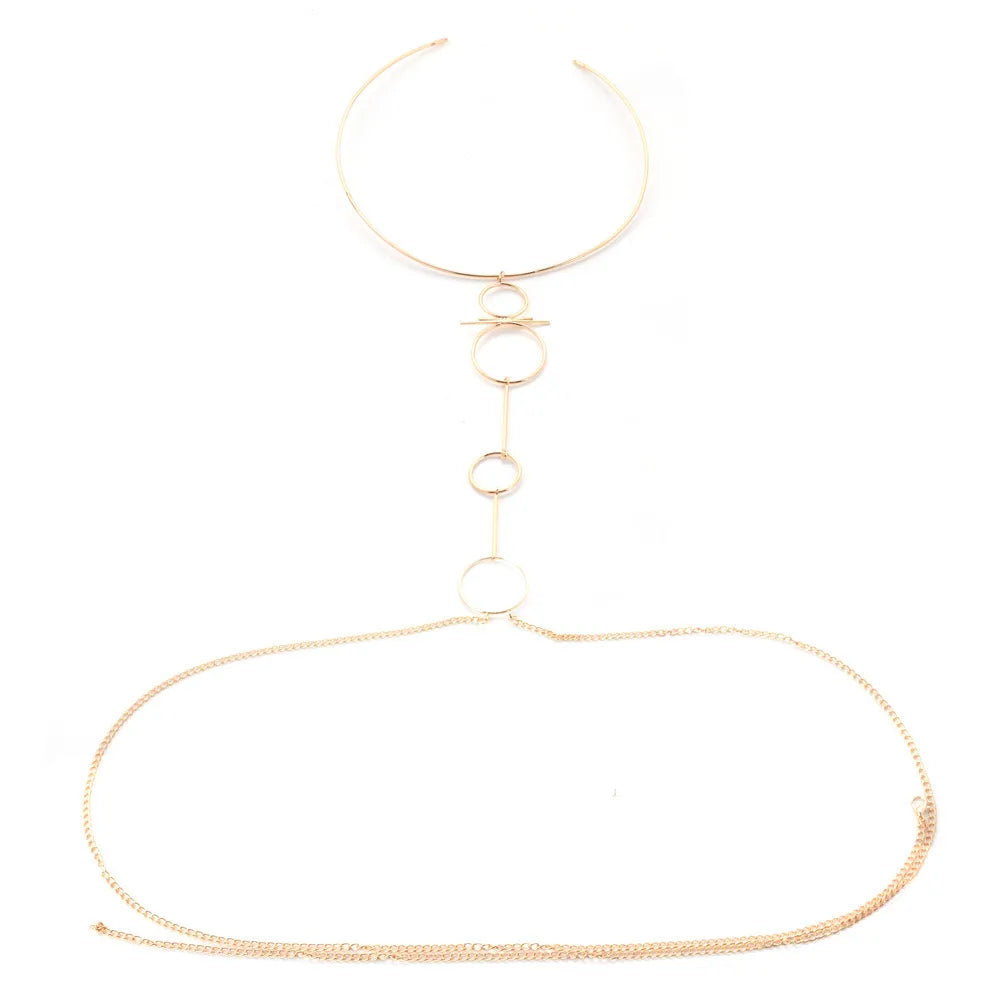 Chaîne De Corps/ collier Mode Géométrique Placage en Or