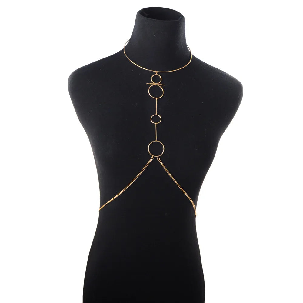 Chaîne De Corps/ collier Mode Géométrique Placage en Or
