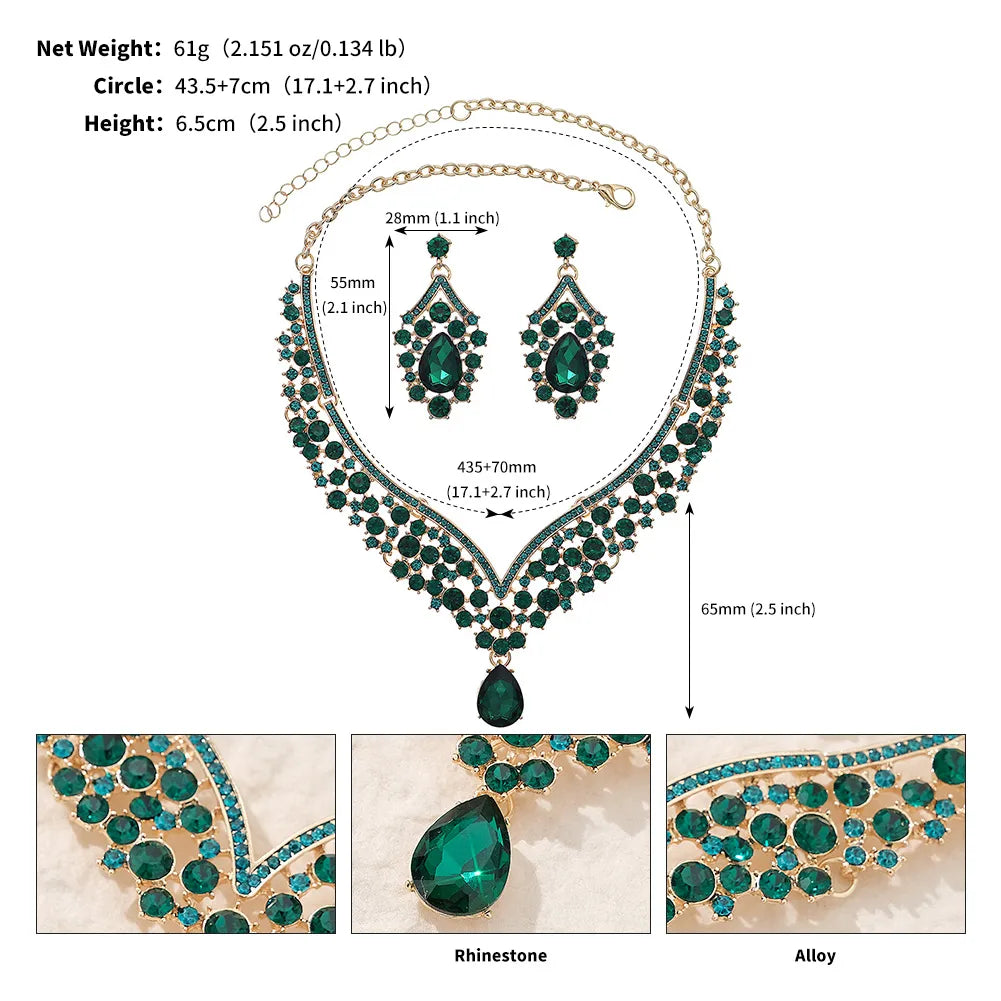 Ensemble de bijoux Gouttelettes D'Eau Strass