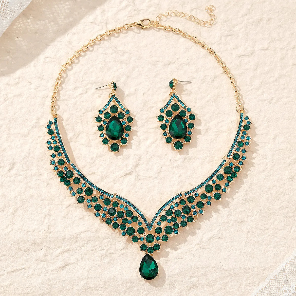 Ensemble de bijoux Gouttelettes D'Eau Strass
