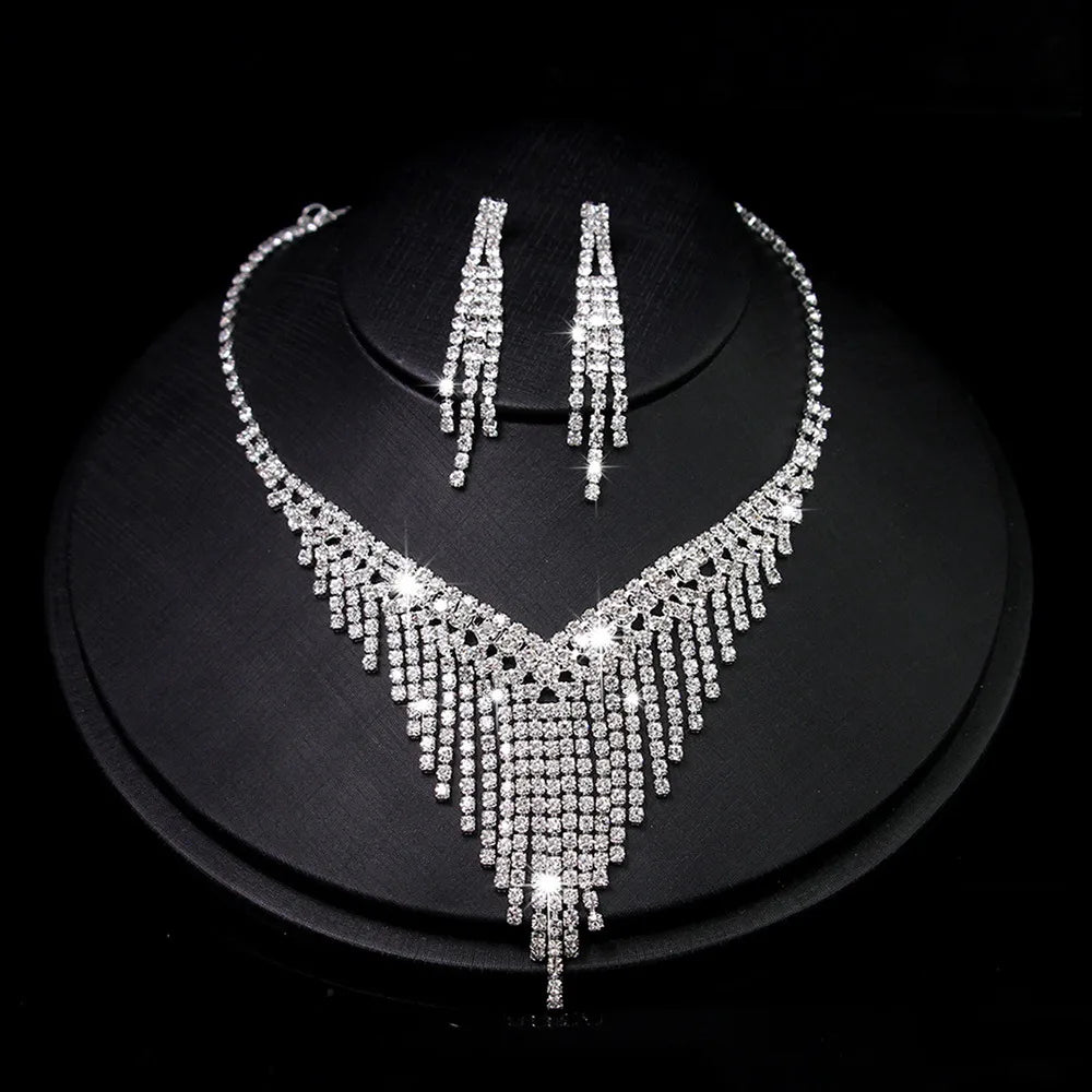 Ensemble De Bijoux Géométrique Strass Gland