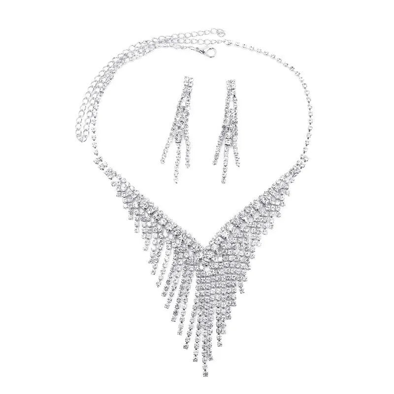 Ensemble De Bijoux Géométrique Strass Gland