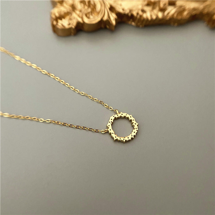 Pendentif Géométrique en Argent Sterling Plaqué Or 14K