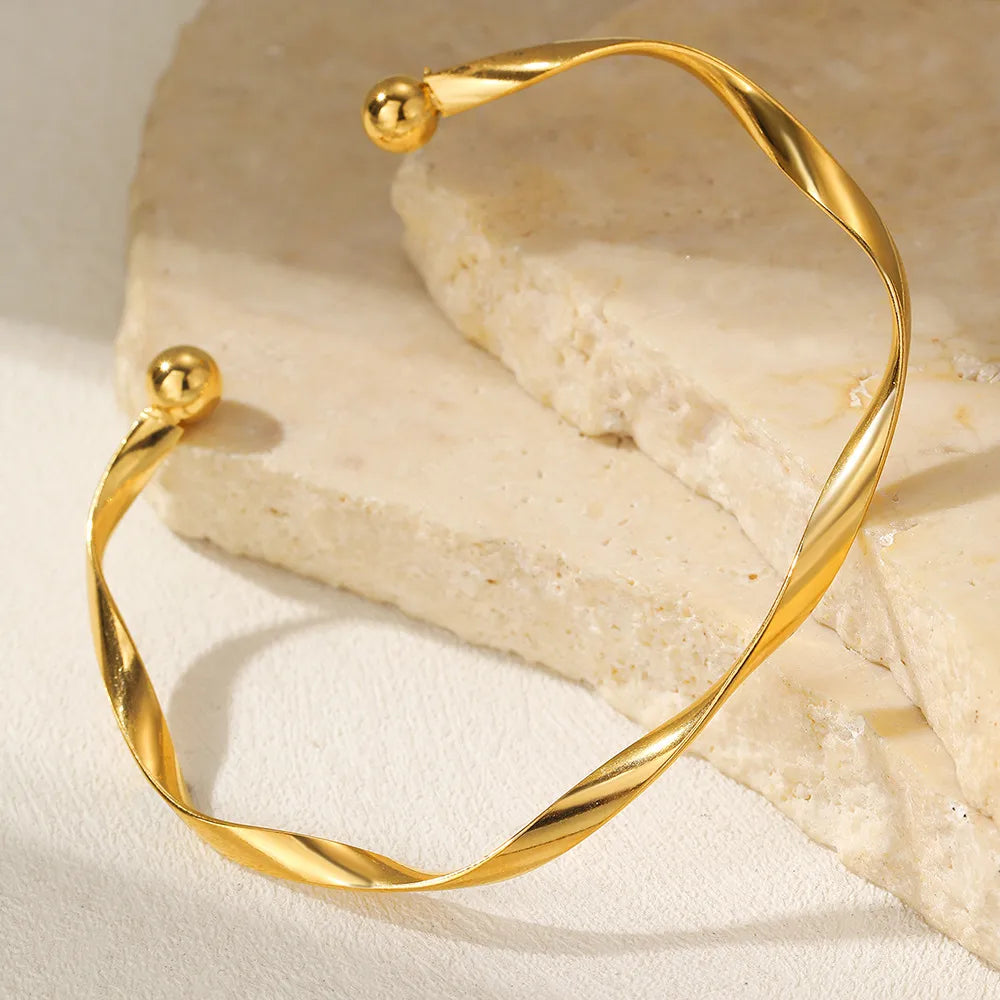 Bracelets Simples Acier Inoxydable Couleur Unie