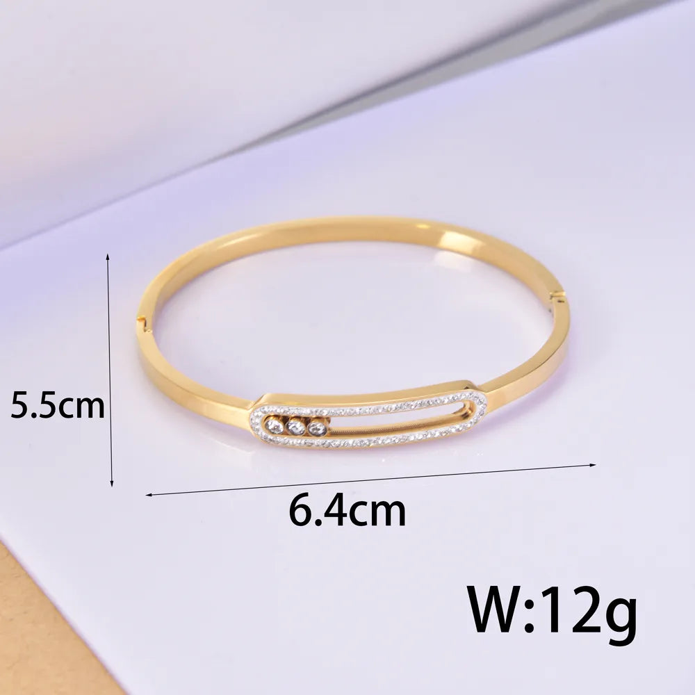 Bracelet Géométrique Simple Acier Inoxydable Plaqué Or