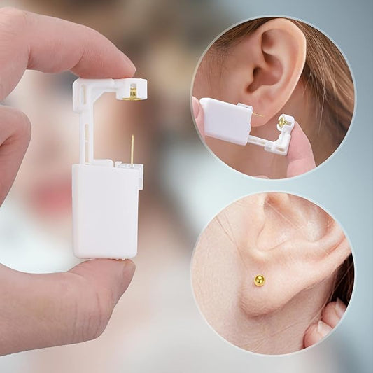 Dispositif de Perçage d’Oreille Jetable avec Boucle Dorée