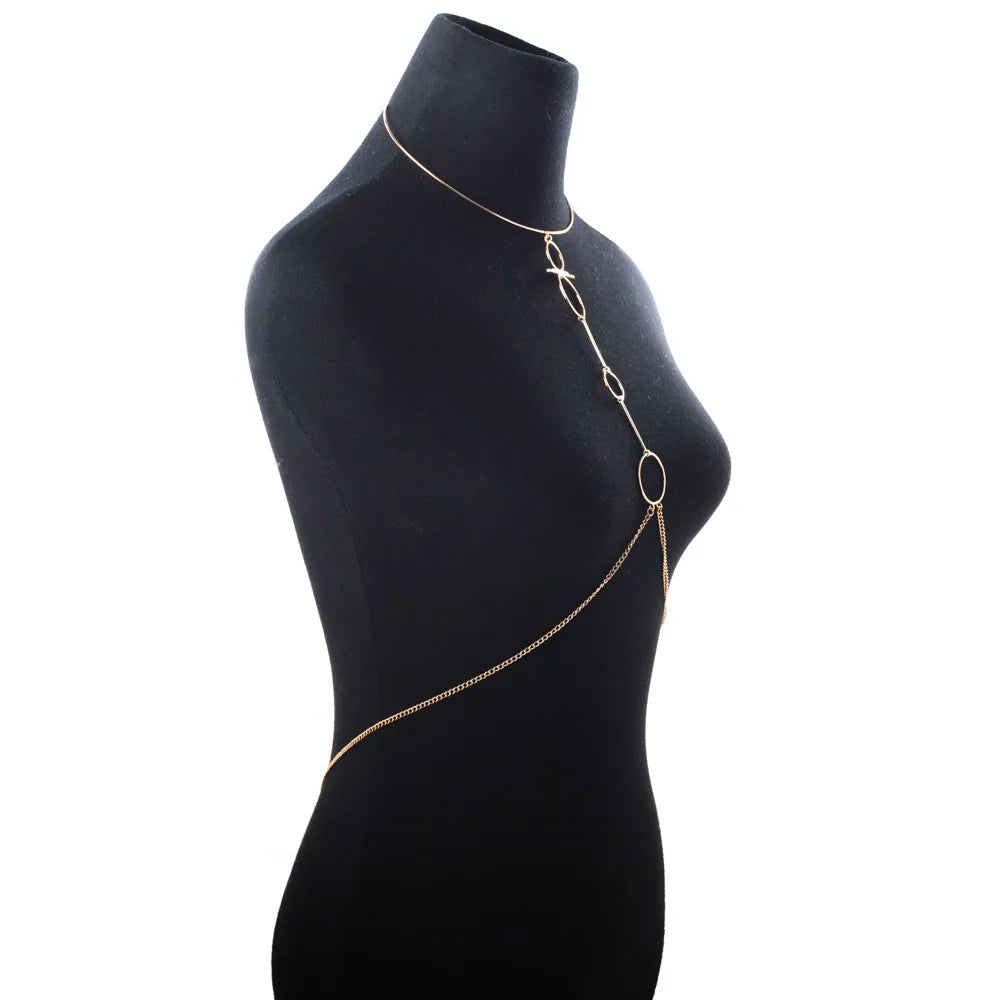 Chaîne De Corps/ collier  Mode Géométrique Placage en Or
