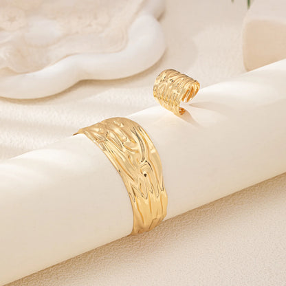 Ensemble De Bijoux Classique Irrégulier  Plaqué Or