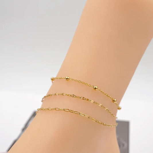 Bracelet de Cheville Femme en Acier Inoxydable
