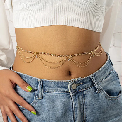 Chaîne de taille femme style ethnique avec strass