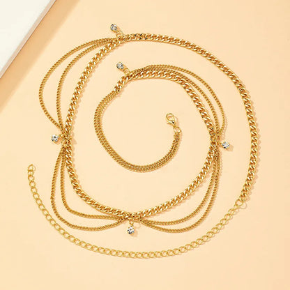 Chaîne de taille femme style ethnique avec strass