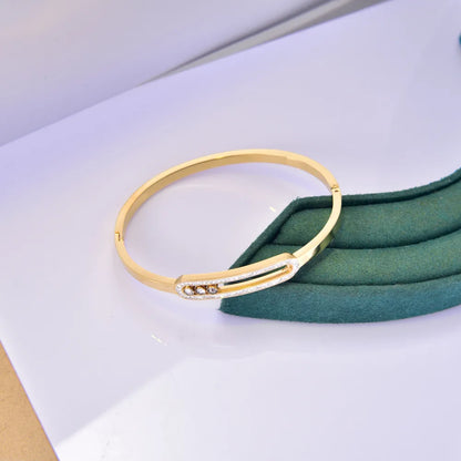 Bracelet Géométrique Simple Acier Inoxydable Plaqué Or
