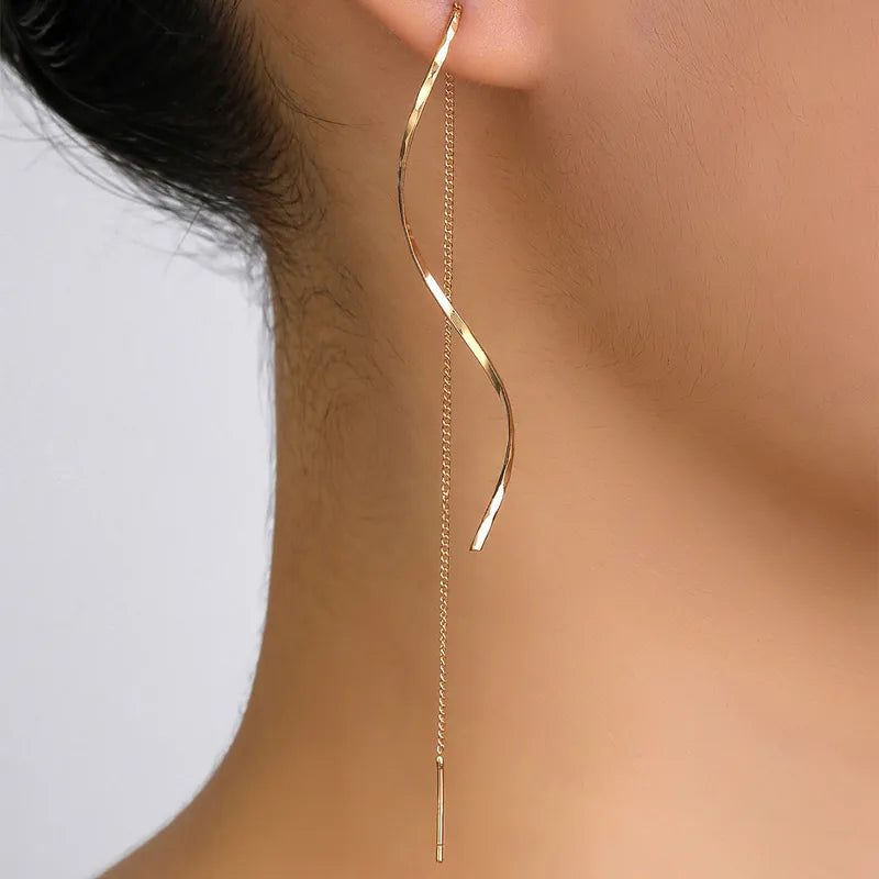 Boucles d’Oreilles Pendantes Forme S Élgantes