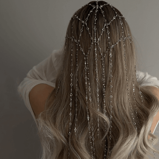 Chaîne de Cheveux Bohème en Perles En deux Couleur